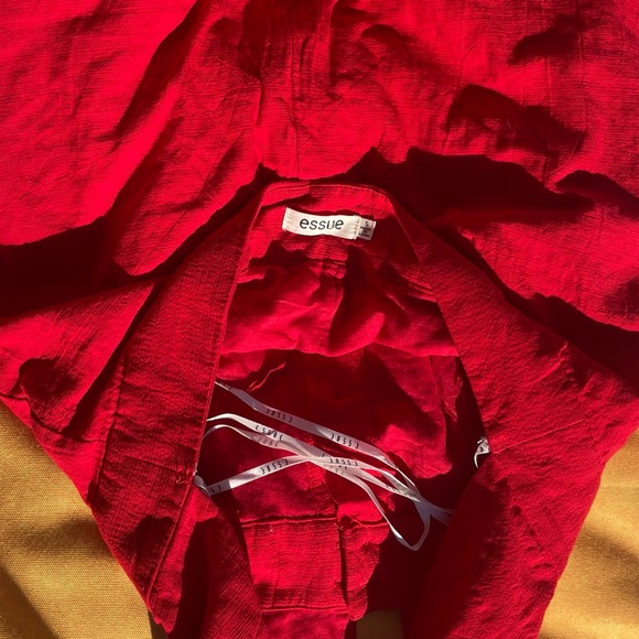 Red Retro Midi Button Down Halter Dress - Picture 3 of 3